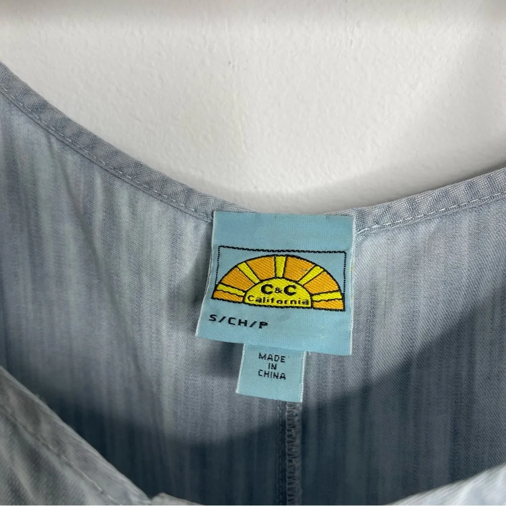 C&C California Surf Wash Chambray Romper Size S
